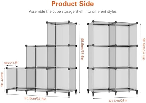 HOMIDEC 6 Light Grey Cube Storage Organizer, Modular Storage Shelf with Hammer, Cube Storage Bin Cabinet Closet Bookshelf for Living Room, Bedroom, Office, Each Cubes Size 11.8 x 11.8 inch - Image 3