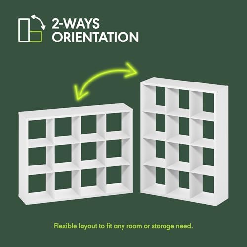 Furinno Simple 12-Cube Storage Organizer, Extra Thick Frame, Black Oak - Image 5
