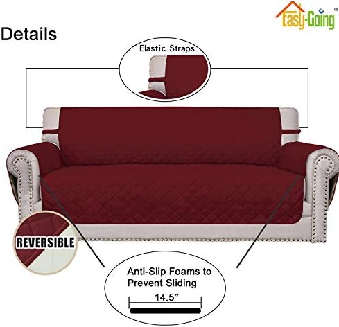 Easy-Going Reversible Couch Cover, 4 Seater Sofa, Christmas Red/Ivory - Image 3