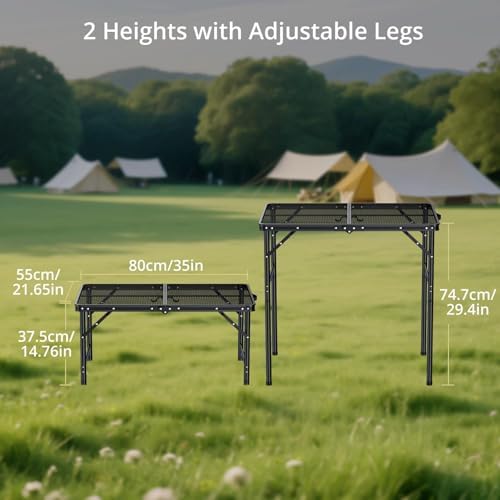 Anbte 3ft Portable Grill Table Max 29.5", 2 Adjustable Heights, 31" X 22" - Image 3