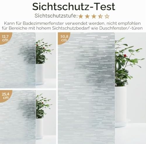 Haton Window Privacy Film, Frosted Stripe Non-Adhesive, 35.4" x 78.7" - Image 5