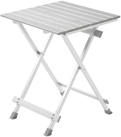 SUNNYFEEL Folding Camping Table - Lightweight Aluminum Portable Picnic Table for Cooking, Beach, Hiking, Travel, Fishing, BBQ, Indoor Outdoor Small Foldable Camp Tables by SunnyFeelCamping