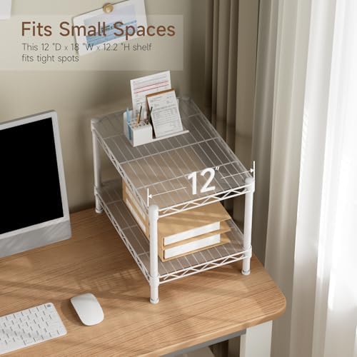 Golpart Small 2 Tier Shelves Storage Wire Shelving Unit Metal Shelf Gasket - Image 6