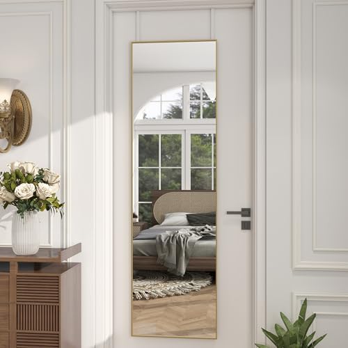 48"x 14" Over the Door Mirror Full Length, Full Body Mirror, Gold - Image 2