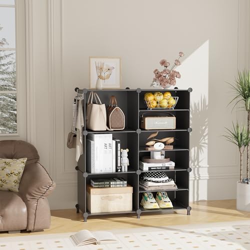 AWTATOS 6 Cube Closet Organizer Storage Shelves, Black - Image 2