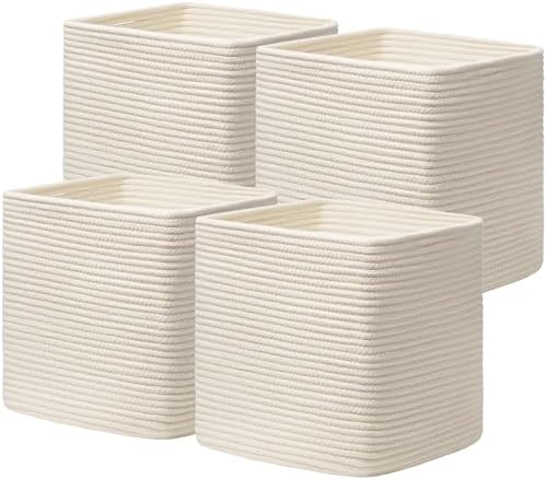 joybest 11inch Cube Storage Bins, Cotton Rope Woven Organizer Basket by joybest