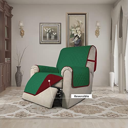 Easy-Going Reversible Couch Cover, Recliner 22 in, Green/Christmas Red - Image 2