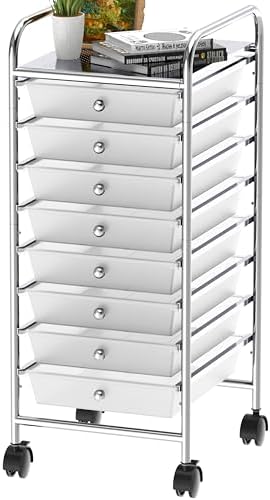 Simple Houseware 8 Drawers Rolling Utility Cart Art Craft Storage, Chrome by SimpleHouseware