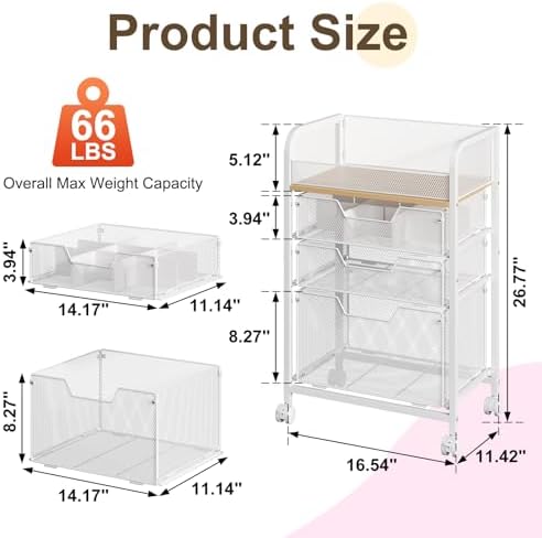 Hongtamoya Makeup Organizer Cart with Drawers, Floor Skincare Organizers Make Up Organizers Vanity Organizer Cosmetic Display Cases Holder for Skin Care Perfume Nail Polish Brush Hair Tool, White - Image 7