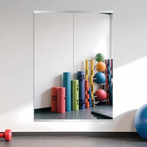 Home Gym Mirror for Wall, 55" x 20" x 2PCS Frameless Full Length Mirror by Ruomeng