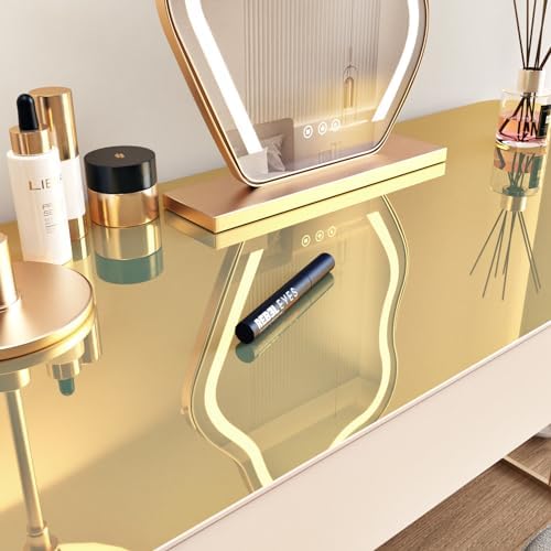 Wallercity Glossy Gold Mirror Stickers Peel and Stick Mirror Wallpaper for Countertops Dresser Crafts Metallic Mirrors Contact Paper for Walls Table 24''x118'' Flexible Non-Glass Vinyl Adhesive Sheets - Image 2