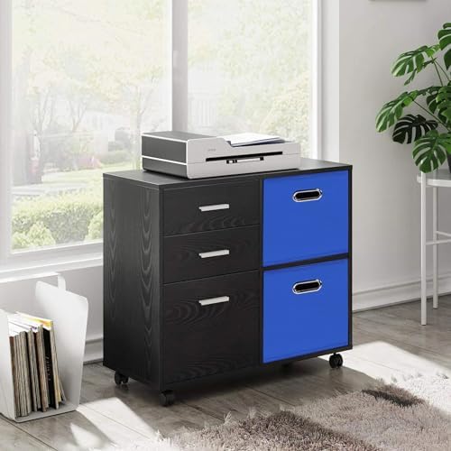 Black Foldable Storage Cubes Bins, Fabric Storage Box Cubes Organizer Baskets with Dual Handles for Home Organizer,Set of 3,(Dark Blue) - Image 4