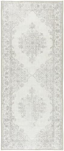 ReaLife Rugs Machine Washable Area Rug Runner - Living Room Bedroom Bathroom Kitchen Entryway Office - Padded Low Pile Stain Resistant Premium - Boho Farmhouse Vintage - Paige - Ivory 2'6" x 6' - Image 3