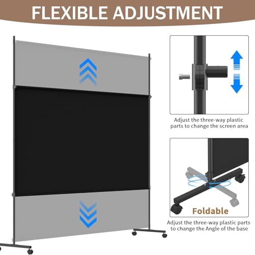 6*6FT Single Panel Room Divider/ Privacy Screen with Caster Wheels & Brakes - Image 3