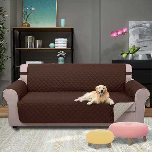 U-NICE HOME Large Sofa Cover Reversible Couch Cover for Dogs, Brown/Beige - Image 2