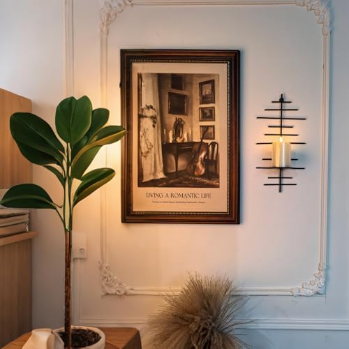 AIM & GGKK Wall Candle Sconce Set of 2,Black Wall Mounted Candle Holder for Home,Living Room, Dining Room,Rustic Farmhouse Boho Decoration - Image 4