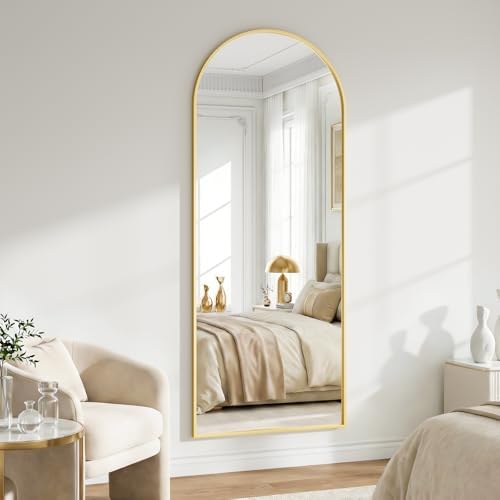 26x71 Inch Full Body Mirror - Large Arched Full Length Mirror with Stand Aluminum Frame Wall Mounted Leaning for Bedroom Living Room - Image 5