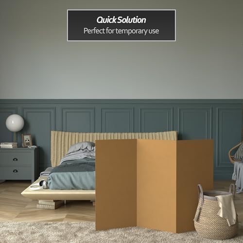 3 ft. Short Brown Temporary Cardboard Folding Screen - 3 Panels - Image 2