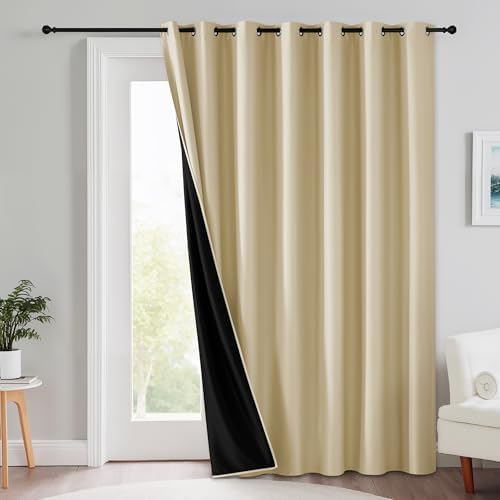 RYB HOME 100% Blackout Curtain, Bedroom Patio Sliding Glass Door Drape by RYBHOME