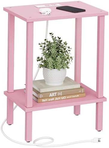 TUTOTAK End Table with Charging Station, Side Table, Nightstand by ChoosetutotakFurnitureBuildYourCozyHome