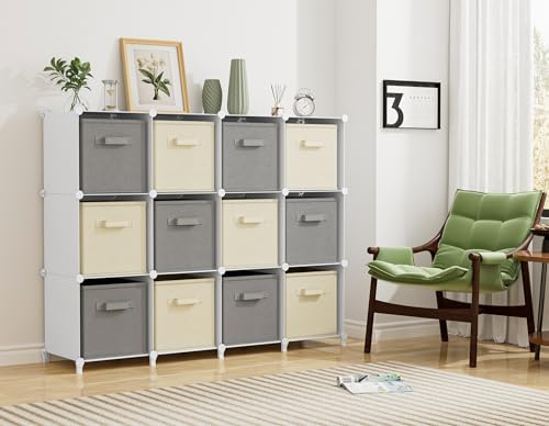 HOMIDEC Closet Organizers and Storage, 12 Cube Storage Organizer, White - Image 5