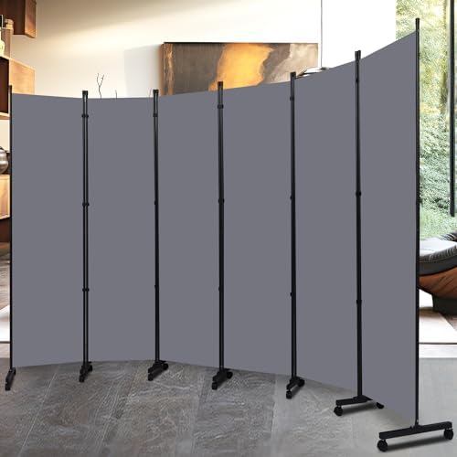 Room Divider 6 Panel-132''Wide Folding Privacy Screen, Large Partition Wall by HOMSCREENER