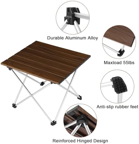 Tesouro Camping Table with Aluminum Table Top, Folding Beach Table Easy to Carry, Prefect for Outdoor, Picnic, BBQ, Cooking, Festival, Beach, Home Use - Image 4