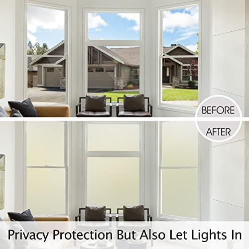 HIDBEA Frosted Glass Window Privacy Film,Static Cling 35.4 in x 32.8 ft - Image 3