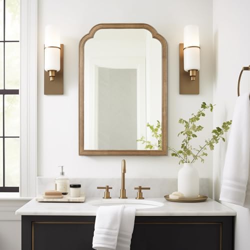 WallBeyond Wood Bathroom Mirrors for Wall Mounted, 20" x 30" Rustic Wood Frame Wall Mirrors Decorative for Living Room or Bedroom Vanity Mirror, Honey-Colored by WallBeyond