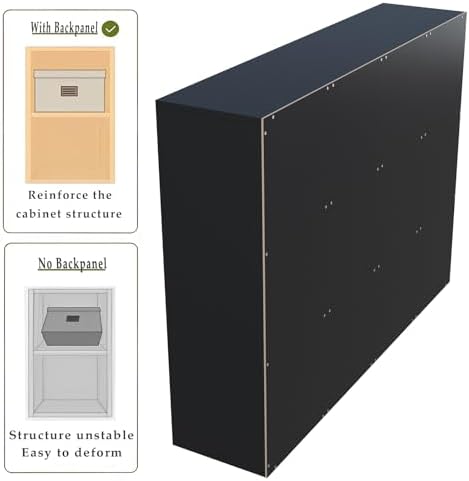 OSCHF 12-Cube Storage Shelf Bookcase, Black - Image 6