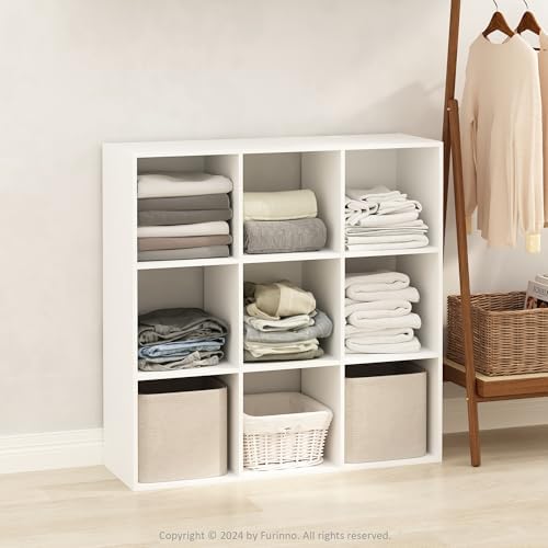 Furinno PELLI Closet Organizers and Storage, 9-Cube Closet Organizer, Open Shelf Closet Storage, for Wardrobe, Bedroom, Living Room, White - Image 2
