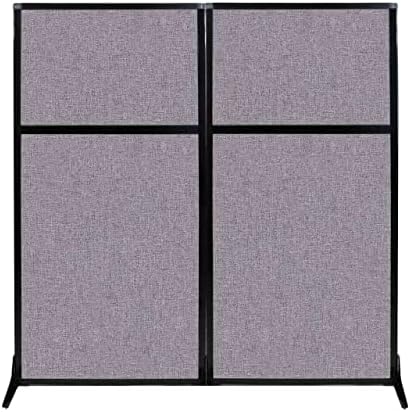 Versare Workstation Partition | Portable Wall Divider | Modern Office Cubicle | Free Standing Privacy Screen | Flexible Work Space | 66" x 70" Cloud Gray Fabric Panels by VERSARE