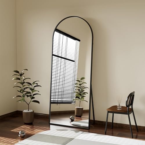 Rowjut Floor Mirror Arched Mirror Full Length 56"X20" Full Length Mirror can be Free Standing or Hanging on the wall Used in Living Room Entrance Hall, Corridor Room Bathroom etc （Black - Image 6