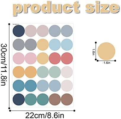 300 PCS Removable Boho Polka Dot in Earthy Morandi Tones Vinyl Wall Decals | 10 sheets matte vinyl peel & stick circle wall stickers for girls bedroom, nursery, classroom & apartment decor(1.6 in) - Image 2