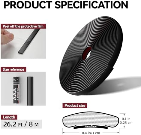 26.2 Ft Peel and Stick Wall Molding Trim, Flexible PVC Trim - Image 3