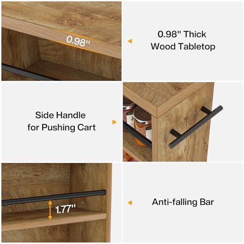 Tribesigns Slim Storage Cart, Rolling Narrow Kitchen Cart on Wheels for Small Place, 4-Tier Slide Out Slim Utility Cart Skinny Laundry Cart with Handle for Kitchen, Bathroom, Laundry - Image 6