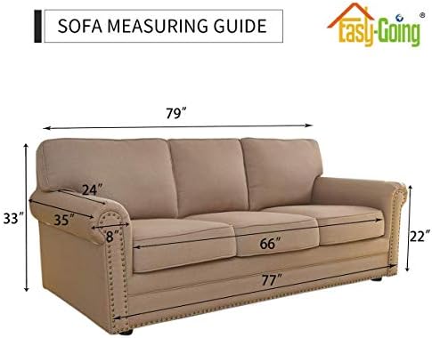 Easy-Going Stretch Couch Covers for Sofa Washable Large Bluestone - Image 5