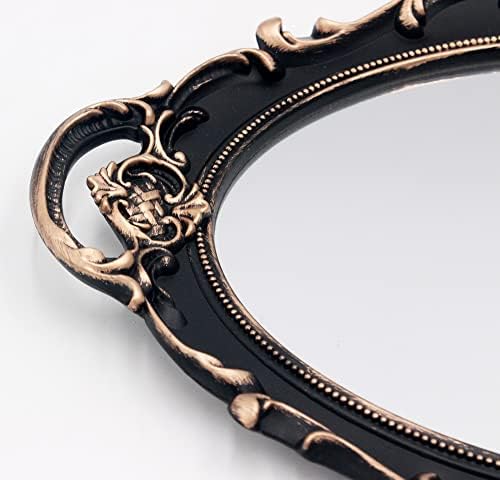 YCHMIR Vintage Mirror Small Wall Mirror Hanging Mirror 14.5 x 10 inchs Oval Brown - Image 6