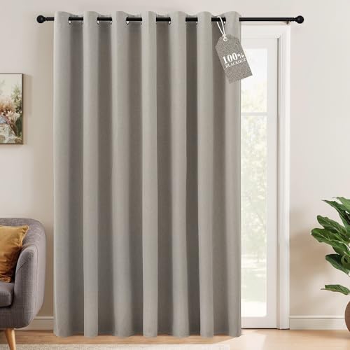 NICETOWN 100% Blackout Room Divider Curtain for Bedroom, Silver Grey by NICETOWN