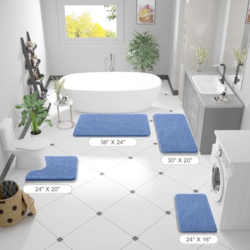 OLANLY Large Bathroom Rugs 44x32, Extra Soft Absorbent Chenille Bath Rugs - Image 2