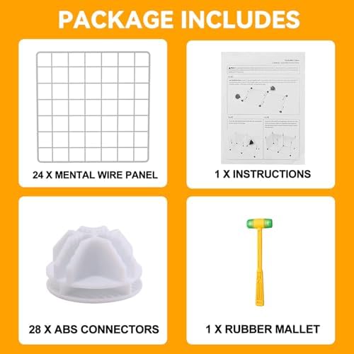 HUBSON Wire Cube Storage Organizer, Book/Toy/Craft/Potted Plants and petCloset Organizers and Storage Shelves, 6-Cube Freely Combinable Metal Grids Storage Shelf, White Iron - Image 5