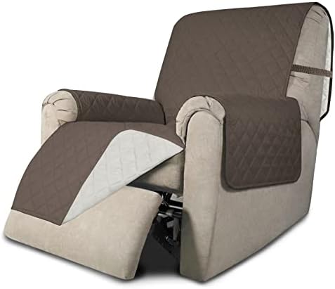 Easy-Going Recliner Chair Slipcover Reversible Sofa Cover Water Resistant Couch Cover Furniture Protector with Elastic Straps for Pets Dog (Recliner 22 inch, Taupe/Ivory) by Easy-Going