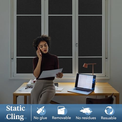 Haton Blackout Window Film, Total Light Blocking 35.4" x 78.7" - Image 6