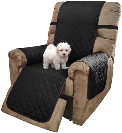 U-NICE HOME Reversible Recliner Chair Covers, Black/Grey by U-NICEHOME
