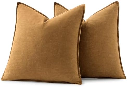 MIULEE Decorative Linen Pillow Covers 18x18 Inch Hazel - Image 6