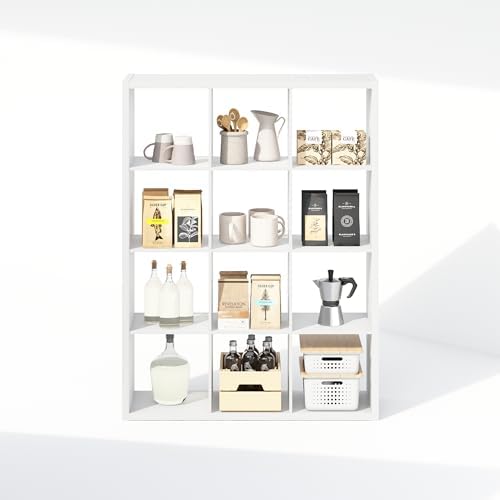 Furinno Cubic Extra Thick 12-Cube Closet Organizers and Storage, White - Image 6