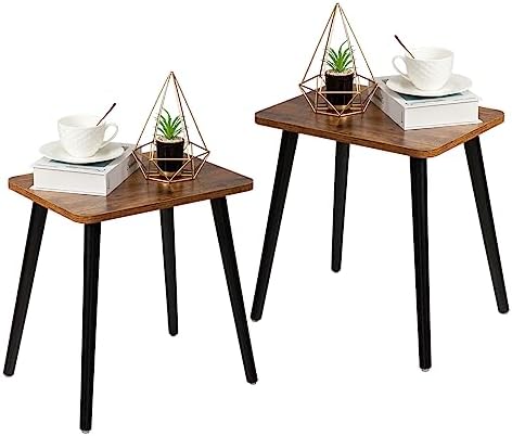 FORAOFUR End Table Set of 2, Modern Wooden Side Table for Living Room, Bedroom, Boho for Small Spaces, Easy Assembly by FORAOFUR