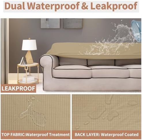 Easy-Going 100% Waterproof Oversized Loveseat Cover, Couch Cover for Sofa - Image 3