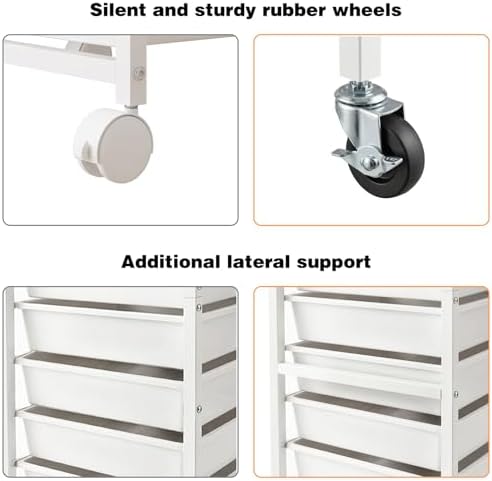 Rolling Storage Cart 8 Drawers Utility Organizer with Wheels - Image 3
