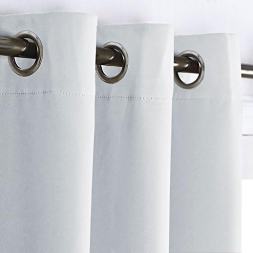 NICETOWN Ceiling Curtains, Room Divider Curtain Screen Partition, Vertical Blind for Sling Door, Blackout Window Curtain, Privacy Blind for Patio (Greyish White, Single Panel, 12.5ft Wide x 9ft Long) - Image 2